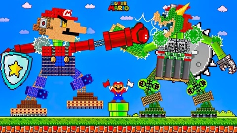 马里奥挑战《战争机器》库巴：链锯枪激战对决