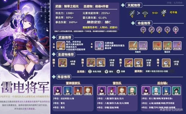 《原神》4.3雷电将军武器搭配攻略：最强阵容揭秘