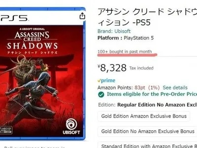 AC影PS5销量惊人！日本亚马逊排行第二,优势在哪?玩家速看！