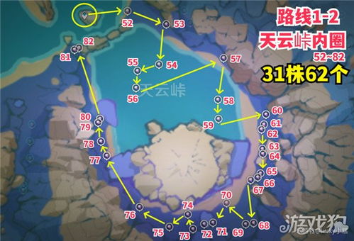 原神天云草实哪里刷最快？鹤观岛全点位神里绫华突破攻略