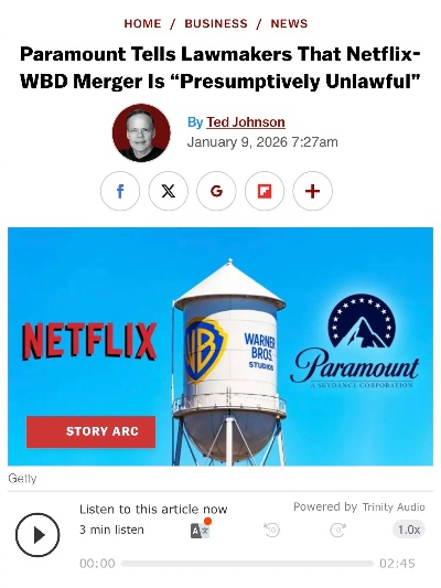 1110亿美元！华纳兄弟收购案逆转，Netflix退出，派拉蒙拿下