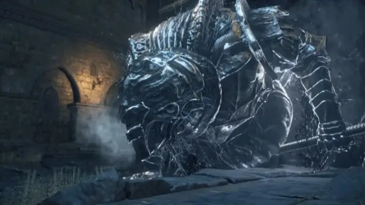 《黑暗之魂3》冰狗Boss插画：动感十足视觉盛宴