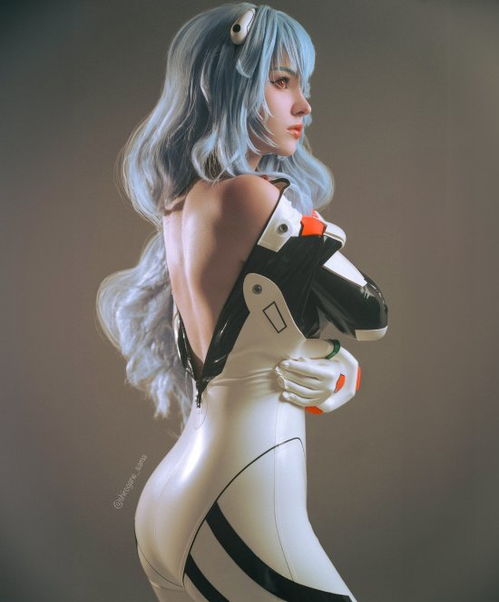 生化4艾什莉脸模Cos蜘蛛格温 白黑连体服凸显好身材