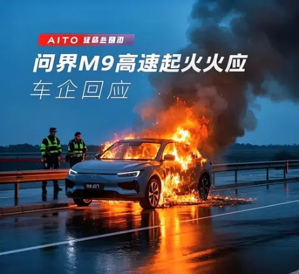 曝高速刹车起火:多辆问界M9遭焚